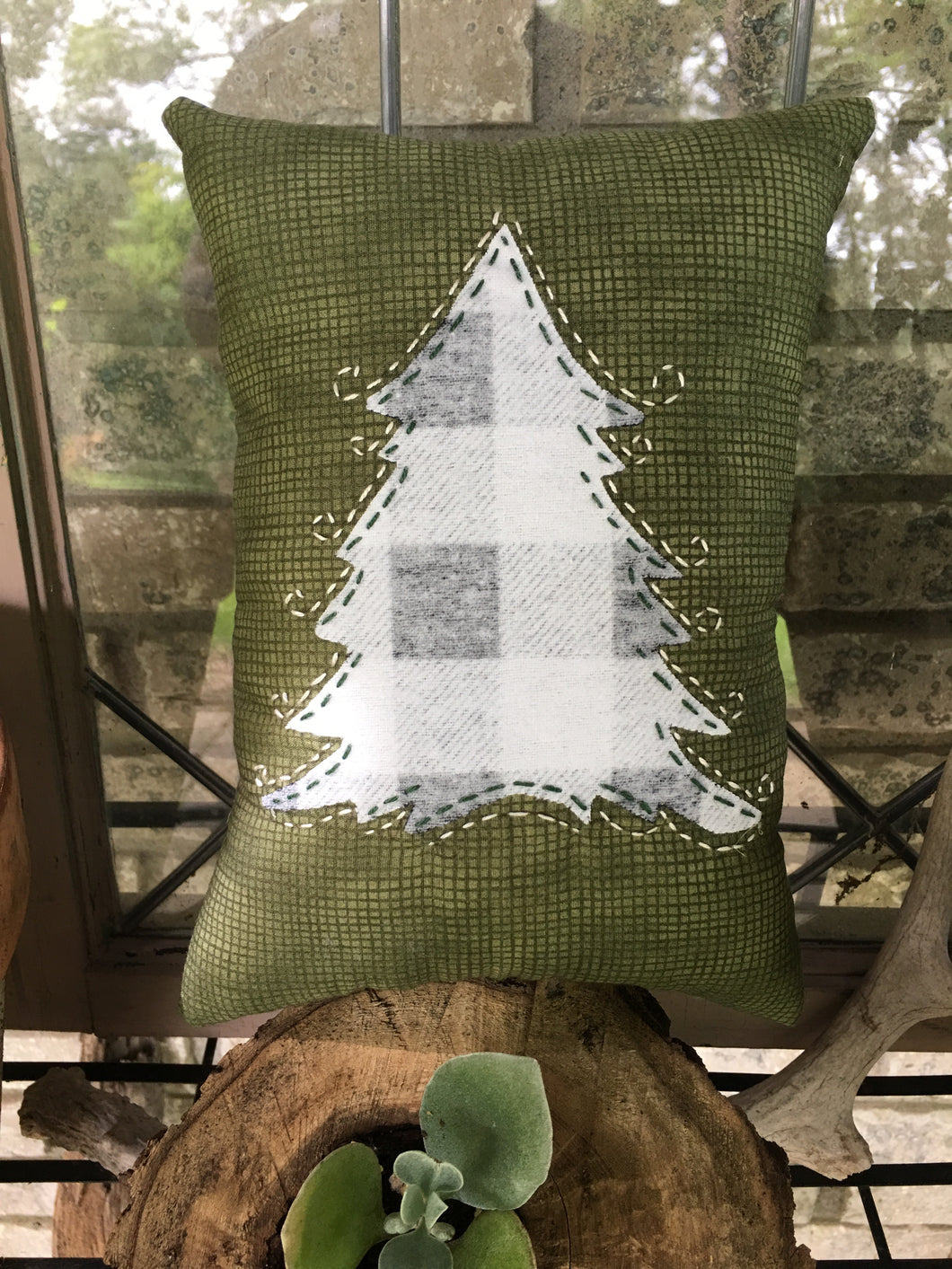Sweet little folk art pine pillow