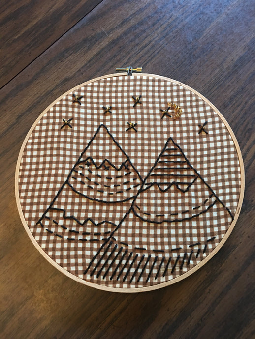 Mountain stitched hoop